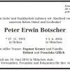 Botscher Peter Erwin 1923-2016 Todesanzeige